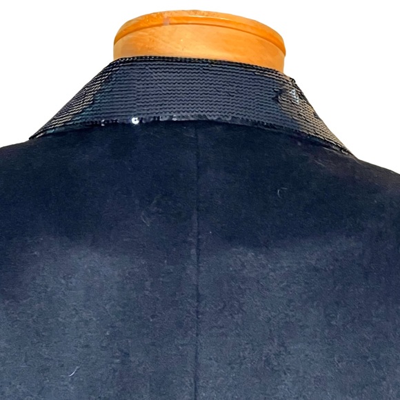 MICHAEL Michael Kors Wool Blend Black Double Breasted Coat w/Sequin Coll… - Picture 7 of 16